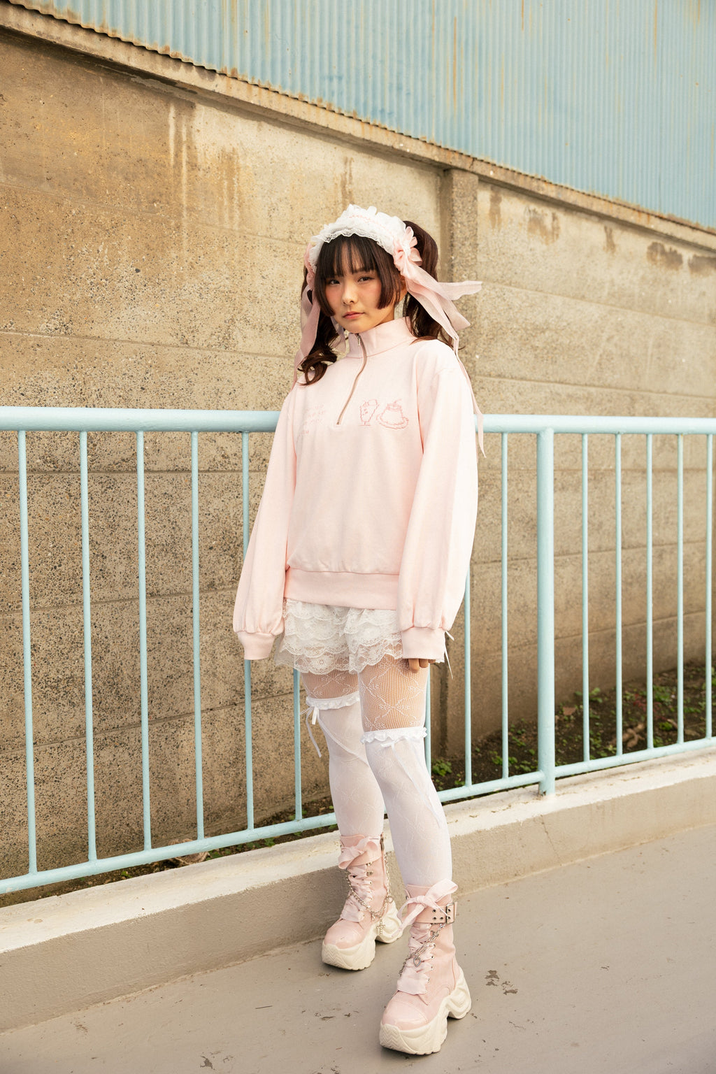 Embroidery Half Zip Pullover