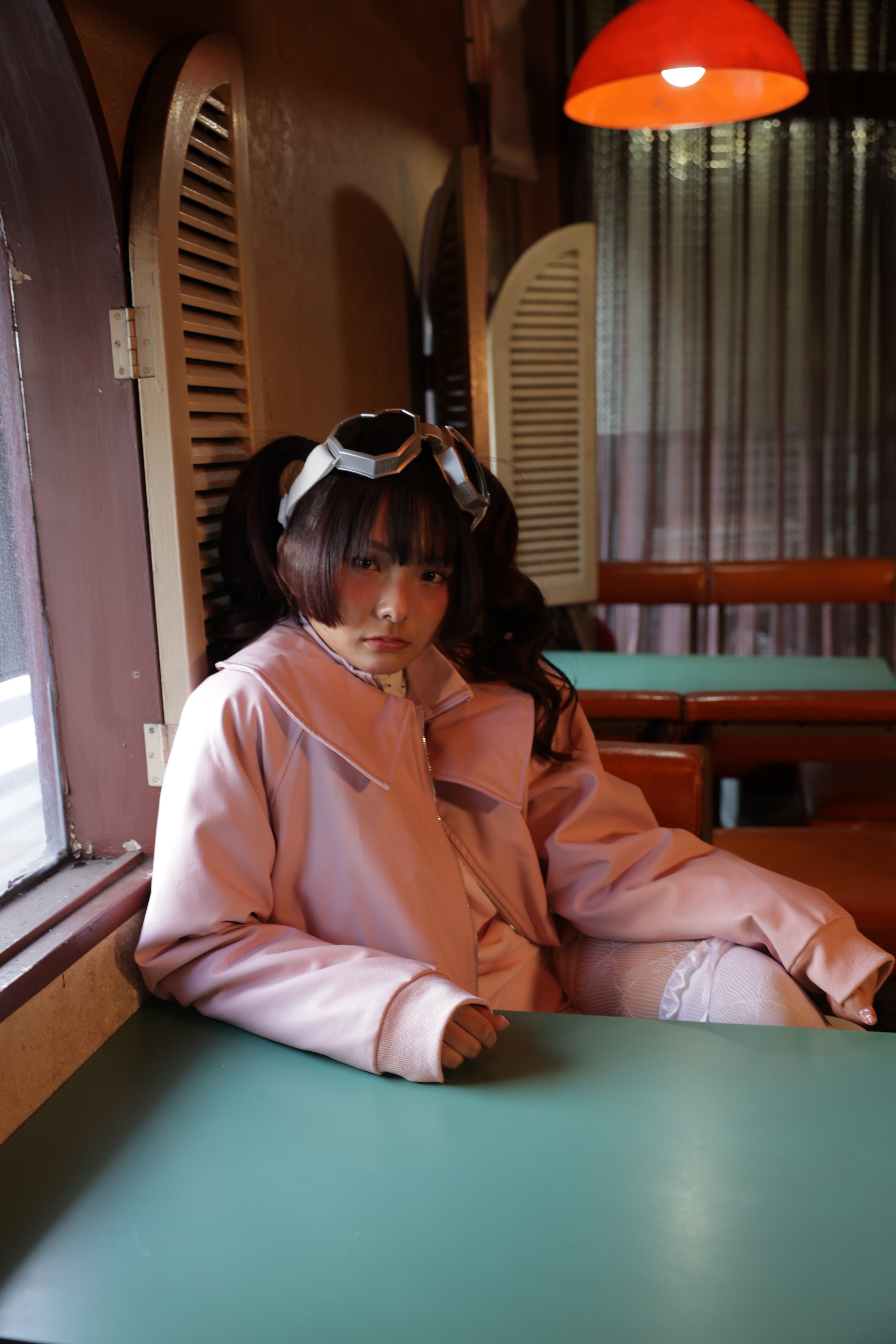 EMBROIDERY FAUX LEATHER BLOUSON