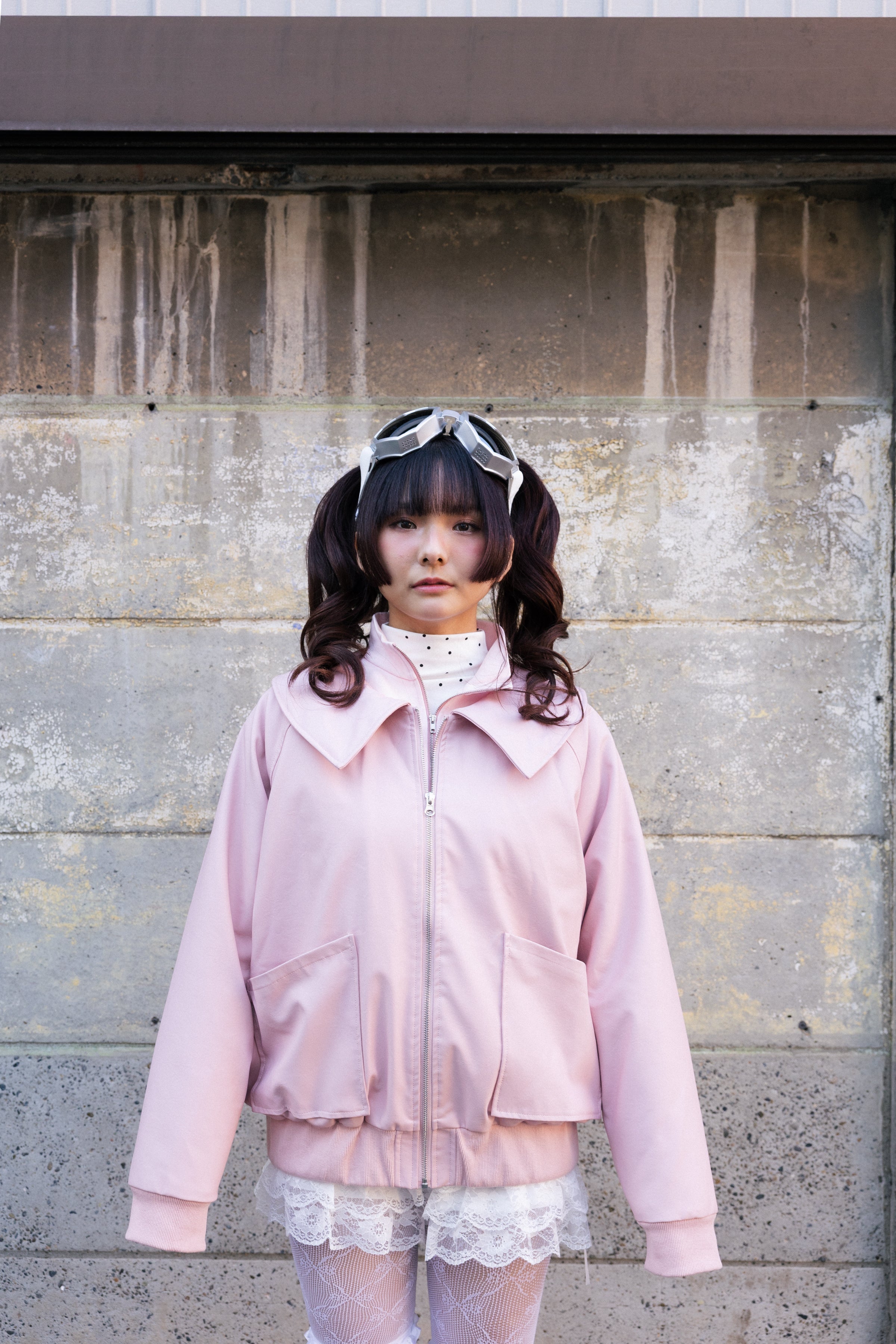 EMBROIDERY FAUX LEATHER BLOUSON