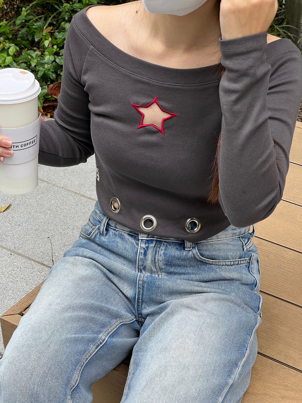 SHINE LOUD ONE STAR OFF SHOULDER TOPS